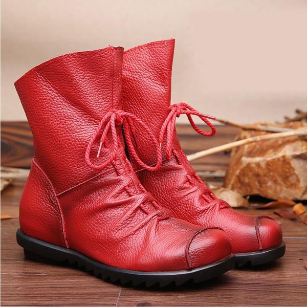 

boots leather women's autumn winter retro original shoeycmdx, Black