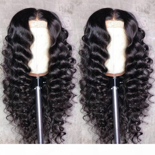 

человеческие волосы кружевные фронтские парики для женщин свободные волны кружевные парики 13x6x1 кружева отбеленные узлы натуральный цвет 1, Black;brown