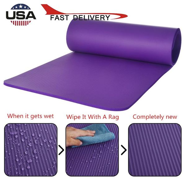 

yoga mats 10mm nbr mat with carry rope 183*61cm non-slip thick pad fitness pilates for outdoor gym exercise