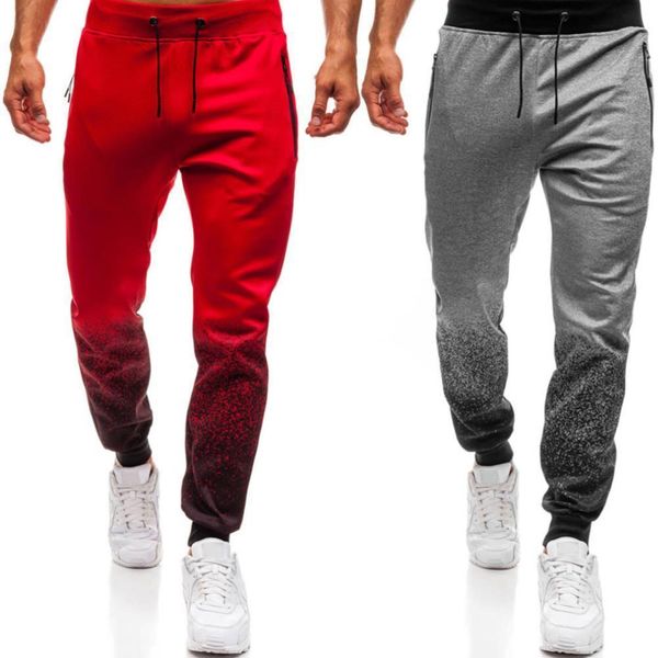 

2020 fashion casual men gradient color drawstring sports joggering pants trousers sweatpants drop shipping good quality, Black