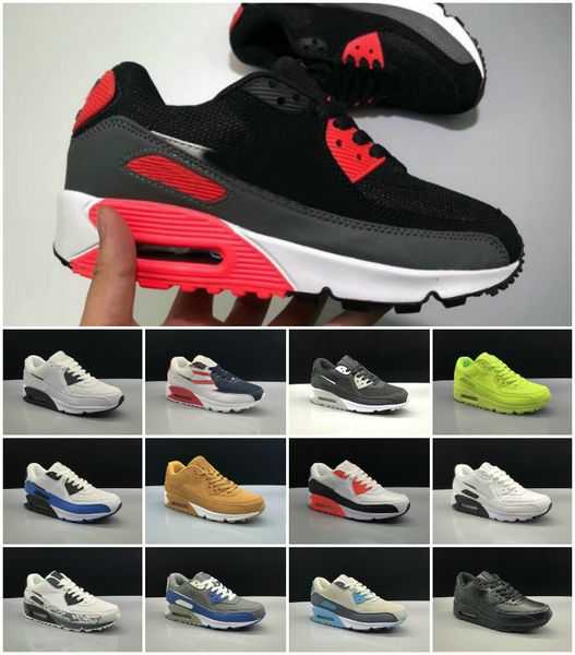

2021 air cushion 90 running shoes mens womens black white air90 classic air designers trainer jogging sports shoes