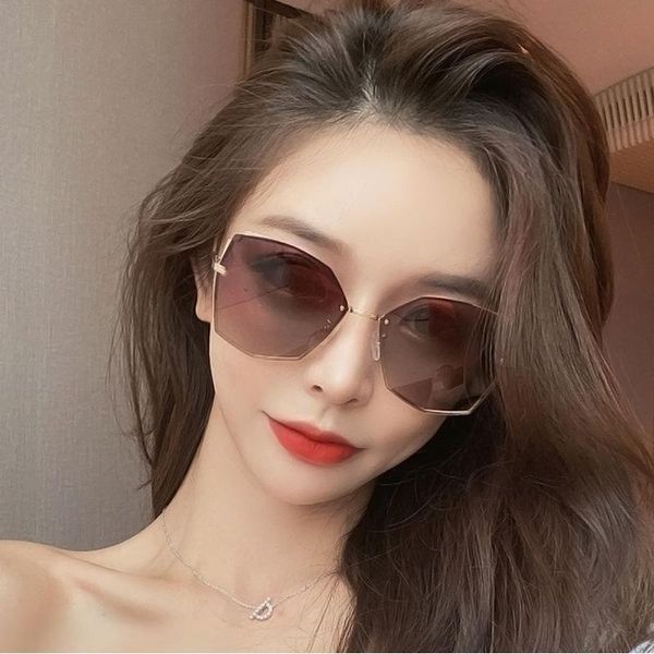 

sunglasses fashion women rimless sun glasses for female luxury eyewear women's shades, White;black