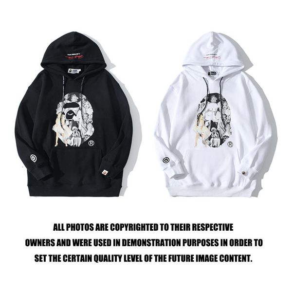 

fashion printed marilyn monroe ape hoodie boys and girls hoodies, Black