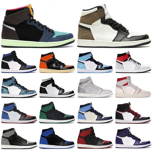 

mens shoes 1s high og jumpman 1 obsidian royal toe dark mocha unc tie dye chicago neutral grey men women trainers sneakers