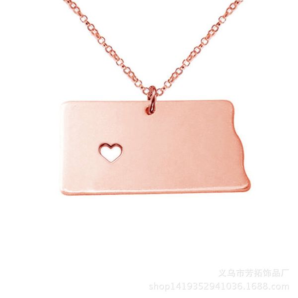 

the new model is a big seller. stainless steel map of north dakota pendant necklace is a gift for friends, Silver