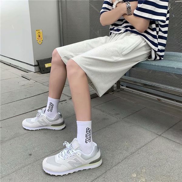 

loose sports shorts men's summer thin brand ins fashion korean version handsome capris, White;black