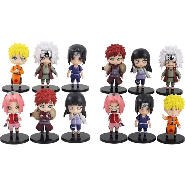 

6pcs/lot naruto shippuden figures hinata uzumaki sakura itachi gaara jiraiya model toys children gifts y200421
