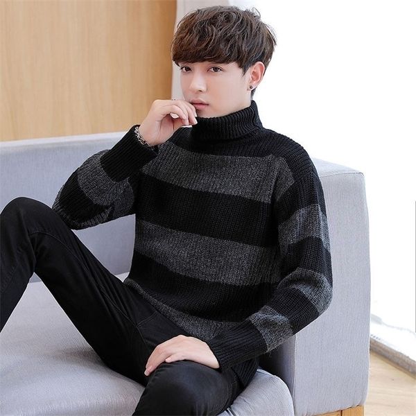 

the new autumn/winter men long sleeve turtleneck loose render fashion knitwear joker 201212, White;black