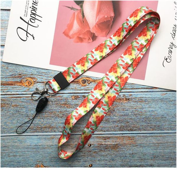 

neck strap lanyards for keys id card gym mobile phone straps fresh leaves flower friut usb badge holder diy hang rop jlllav