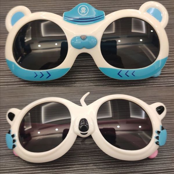 

children cartoon glasses panda boy girl sunglasses polarized sunscreen smart baby fashion silicone