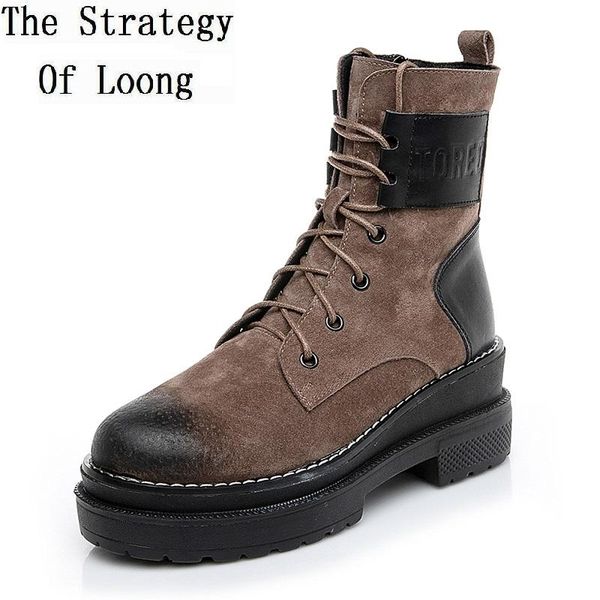 

дикая весна осенью женщин высота увеличение пэчворк перекрестные лодыжки конные ботинки зимние дамы плюшевые короткими ботинками 191213, Black