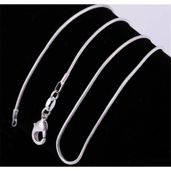 

wholesale 1mm 925 sterling silver smooth snake chains women necklaces jewelry snake chain 16 18 20 22 24 26 28 30 32 inches qmo1x