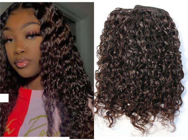 

remy human hair weft brazilian unprocessed virgin hair water wave hair bundles 3ocs extension for women, Black;brown