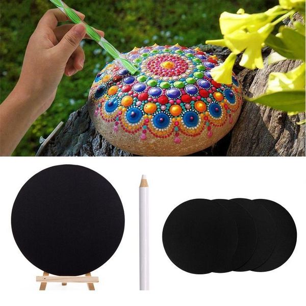 

45pcs mandala dotting tools for painting rock stone stencil acrylic stick brush pen gem sticker easel qylpxm, Silver