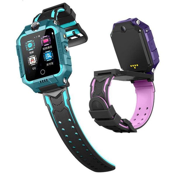 

china all english 4g netcom children's phone 360 degree rotation primary school students ai camera gps watch touch screen, Blue