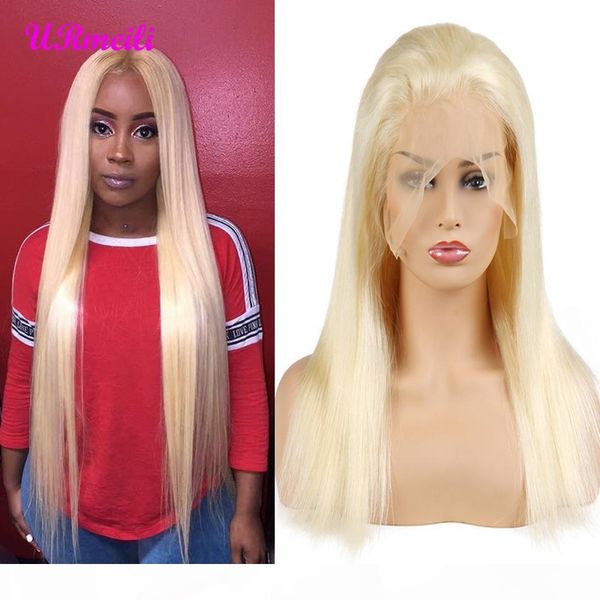 

613 blonde lace front wig brazilian straight human hair short bob wigs for black women 150% transparent lace front wig remy, Black;brown