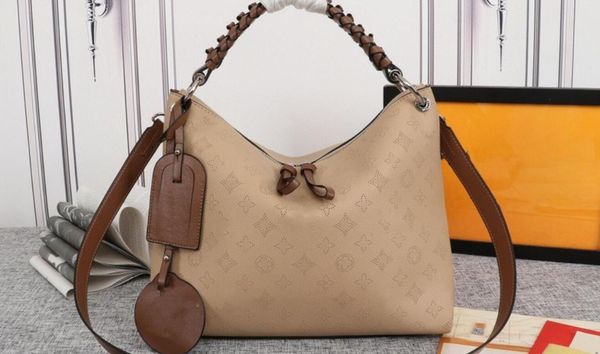 

female designer classic solid color ladies handbag makeup purse open side beads cowhide production shoulder bag leather chain messenger bag