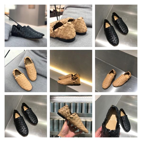 

women's designer sandals slipper casual shoes intrecciato leather slippers leather shoe party outdoor classic style, Black
