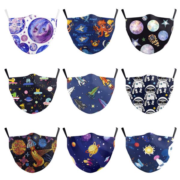 

space in stock stars 3d hd printing cartoon pattem adults reusable protective mask pm2.5 face masks 5layers filters washable