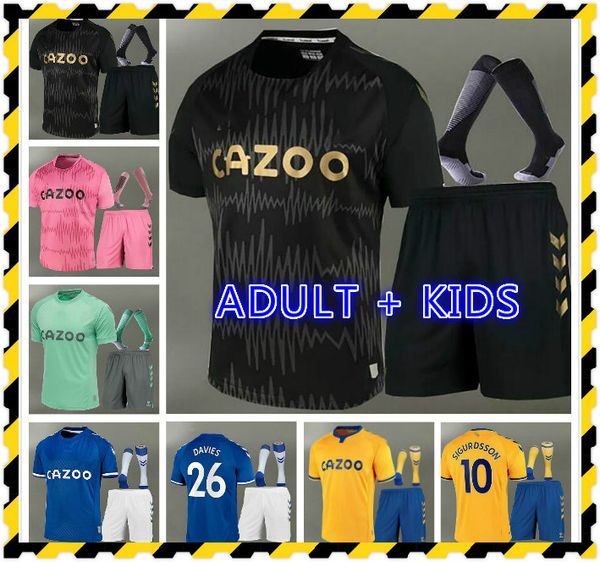 

james rodriguez 2020 2021 men+kids soccer jerseys sigurdsson kean delph gbamin andré gomes home away third 20 21 richarlison football shirts, Black;yellow