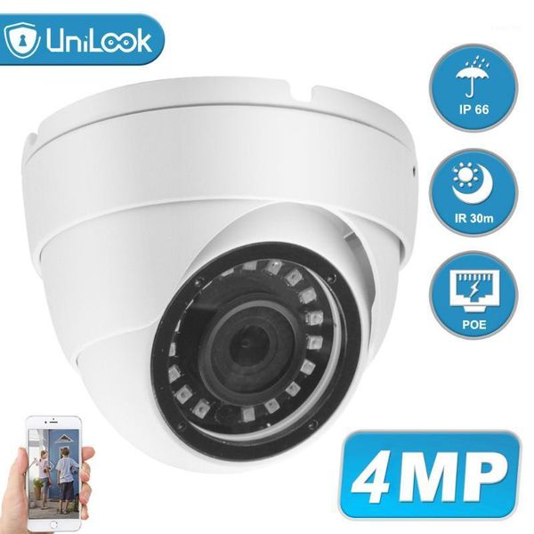 

unilook 4mp poe ip security camera outdoor onvif h.265 turret dome ir 30m p2p plug&play with hikvision nvr1