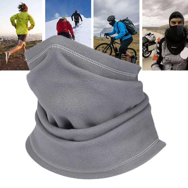 

scarves riding hiking thicken fleece outdoor adjustable skiing men women solid snood autumn winter windproof soft neck warmer cycling, Blue;gray