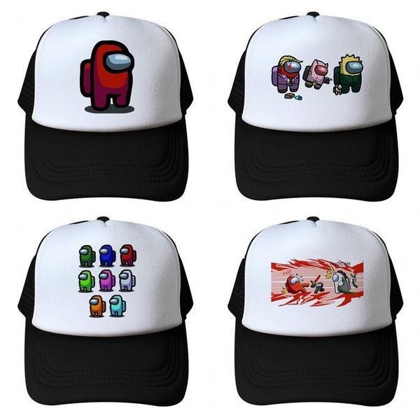 

us stock among us summer caps baseball cap for men baseball cap hats women men kids child 16styles, Black;white