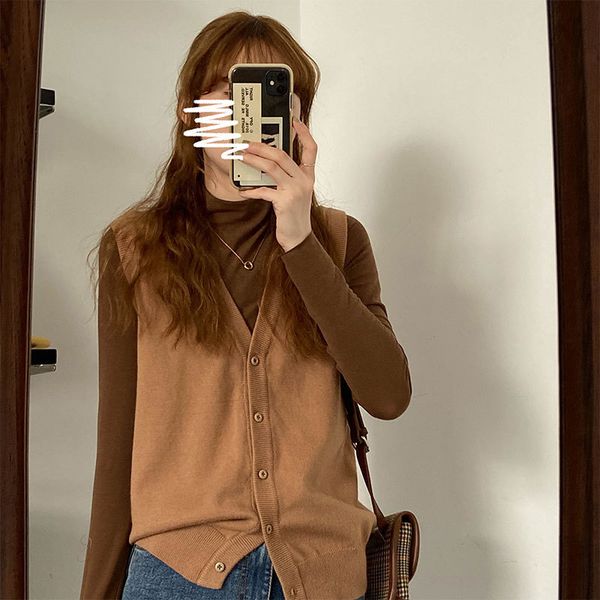 

2021 New 8 colours Autumn and winter waistcoat of sleeveless women sweater vest women's blouses (x1604) 9AZN, White;black