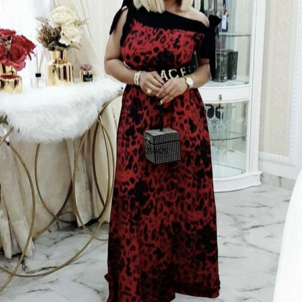 

african dresses for women dashiki leopard print maxi dress robe african dress africa clothes partyclub vestidos africaine, Red