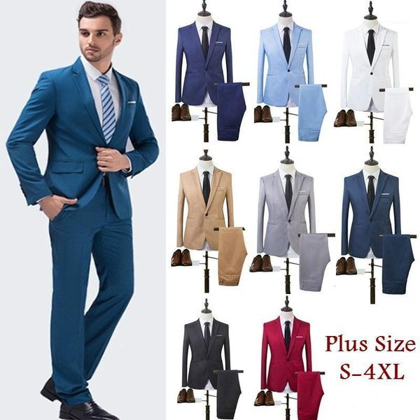 

fashion men one button suits business suit a two-piece suit the groom man wedding 8 colors1, White;black