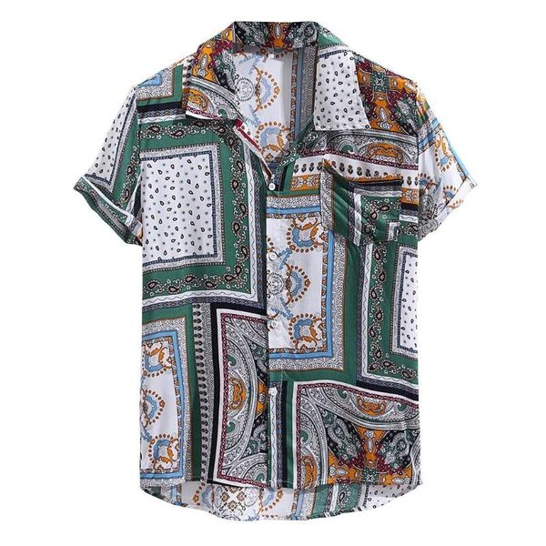 

casual mens shirt hawaiian ethnic printed beach shirts summer hawaiian short sleeve loose shirts blouse camisas mujer, White;black