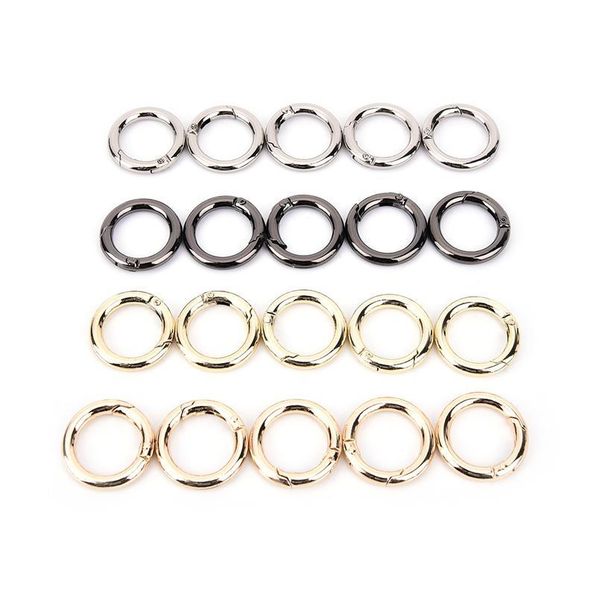 

100pcs zinc alloy circle round carabiner camping spring snap clip outdoor bags hooking keychain climbing water cup link qylpfx