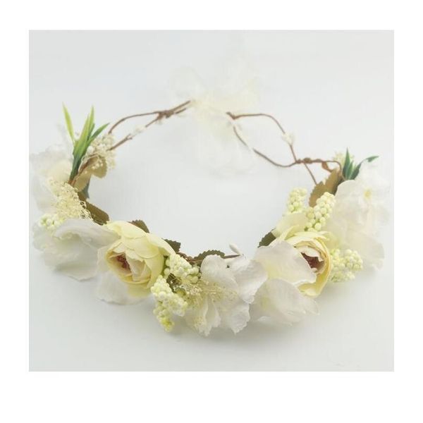 

handmade wedding bride flower wreath headdress crown floral garland hair band flower hair accessories pgraphy flowe jllklk