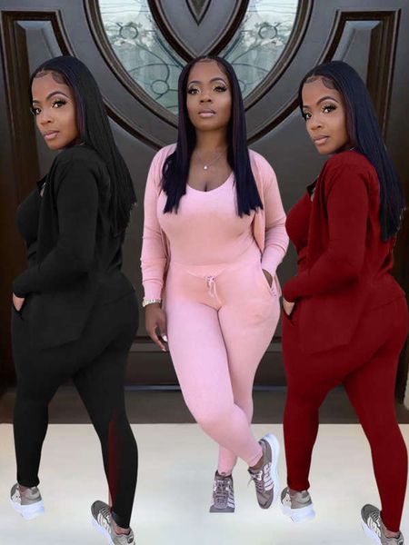 

l5063 2020 fashion leisure home sports style large three piece women's suit, Gray