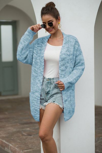 

2021 new cardigan women's winter clothes fashion shirt sleeve with v-cleavage regular thick 4gsn, White;black