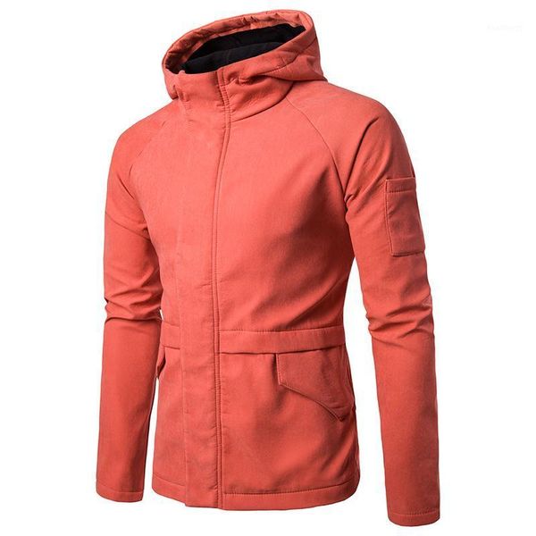 

men's winter leather jacket male imitation deerskin motorcycle hooded warm jacket plus velvet trench coat men's casual1, Black