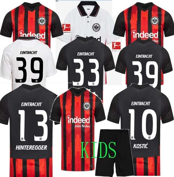 

20 21 eintracht frankfurt camisa de futebol 2020 2021 frankfurt home silva barkok hinteregger paciÃªncia kamada man and kids soccer jerseys, Black;yellow