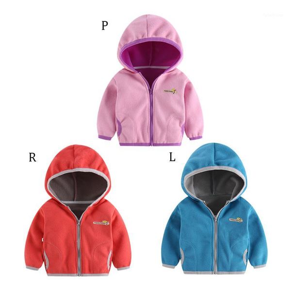 

girls casual thick woolen coats children's sweater fleece jacket boys casual outwear zipper hooded children's clothes1, Blue;gray