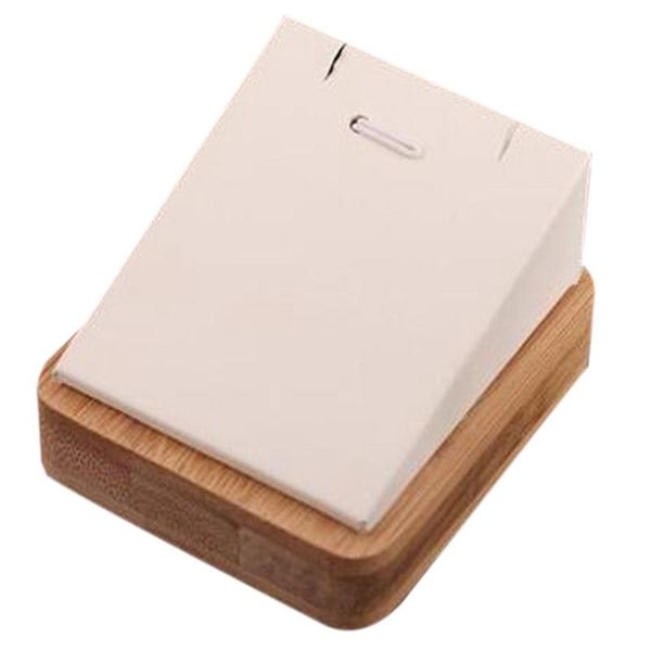 

wooden single necklace pendant chain jewelry display stand jewelry display stand leather surface, Pink;blue