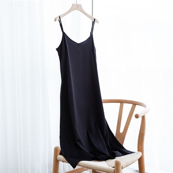 

fashion women's dress summer spaghetti satin long woman dress very soft smooth plus size s-4xl m30262 q1217, Black;gray