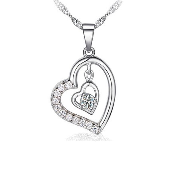 

sterling silver necklace female clavicle simple heart pendant sen series valentine's day gift