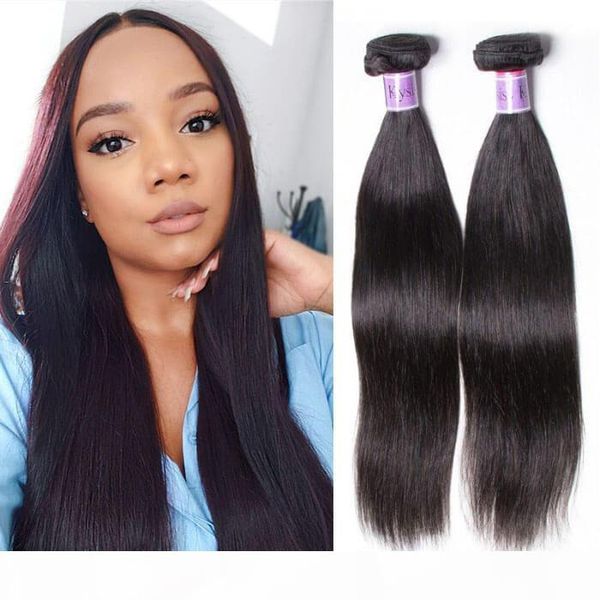 

tkwig 7a brazilian straight hair 4 bundles virgin human hair weave human hair with bangs for black women, Black;brown