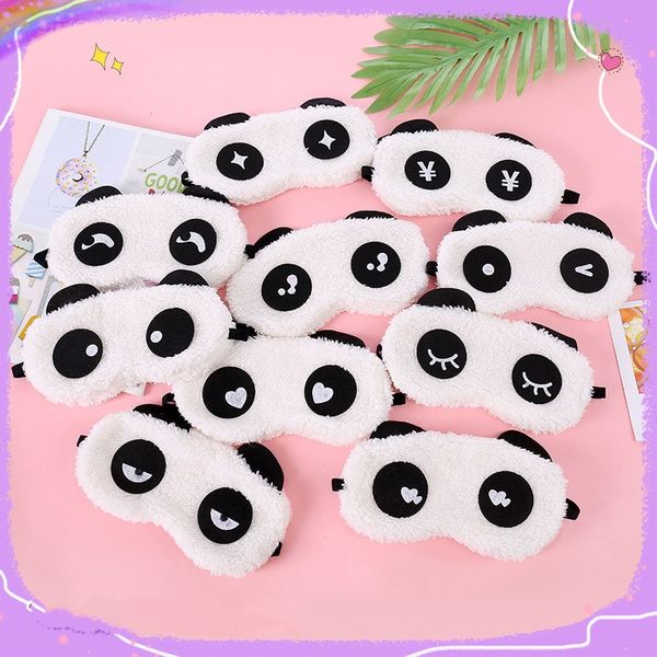 

cute face white panda eye mask eyeshade shading sleep cotton goggles plush eye mask sleeping mask eye cover health care tools