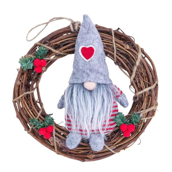 

decorative flowers & wreaths rattan hanging wreath christmas garland xmas party tree adornment grey
