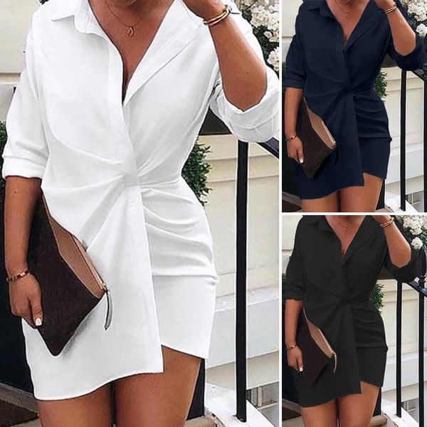 

fashion irregular mini shirt dress zanzea women's summer vestidos casual long sleeve sundress female slim robe plus size1, Black;gray