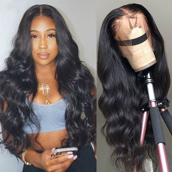 

brazilian wig body wave lace front human hair wigs for women transparent hd lace frontal wig 150 density 6x6 lace closure wig, Black;brown