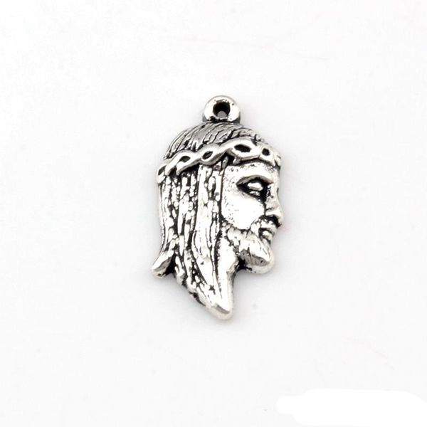 Liga Jesus Charm Pingentes para Jóias, Brincos, Colar e Pulseira 10.8x20mm Antique Silver 100pcs A-490