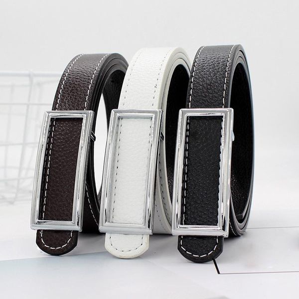 

women leather belt square buckle belts female leisure jeans wild without pin metal buckle women strap belt, Black;brown