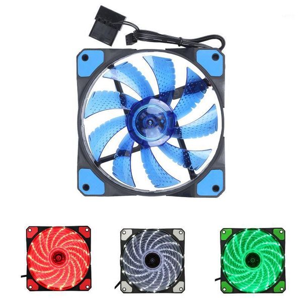 

fans & coolings 15 lights led pc computer chassis fan case heatsink cooler cooling dc 12v 4p 120*120*25mm1