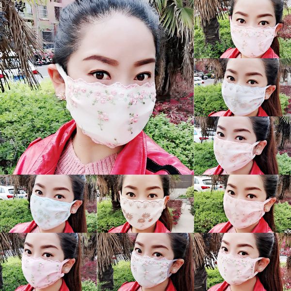 

designer lace fashion face women summer thin section washable easy to breathe dustproof breathable cloth mask female ant o04ii